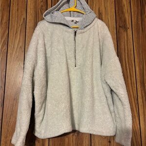 Umgee Light Gray Sherpa Half-Zip Pullover